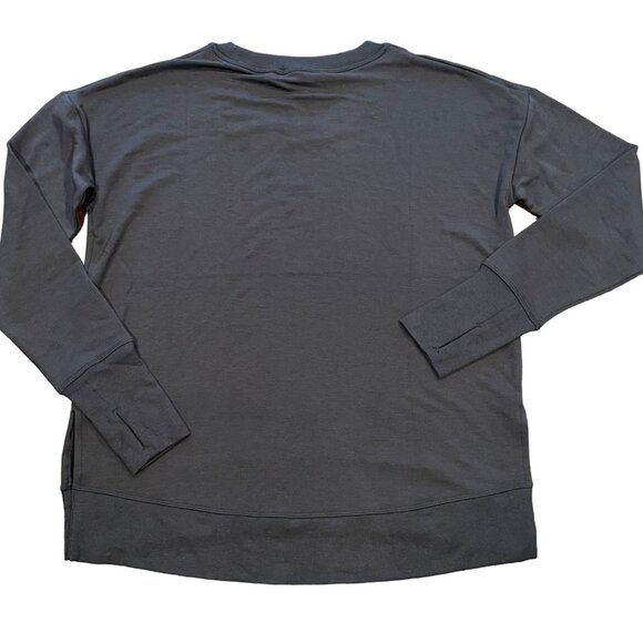 NEW Athleta Coaster Luxe Sweatshirt Sz L Black Stretch Crewneck Modal Ultra Soft - Picture 8 of 11